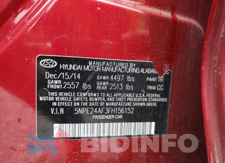 5NPE24AF3FH156152 Photo# 12