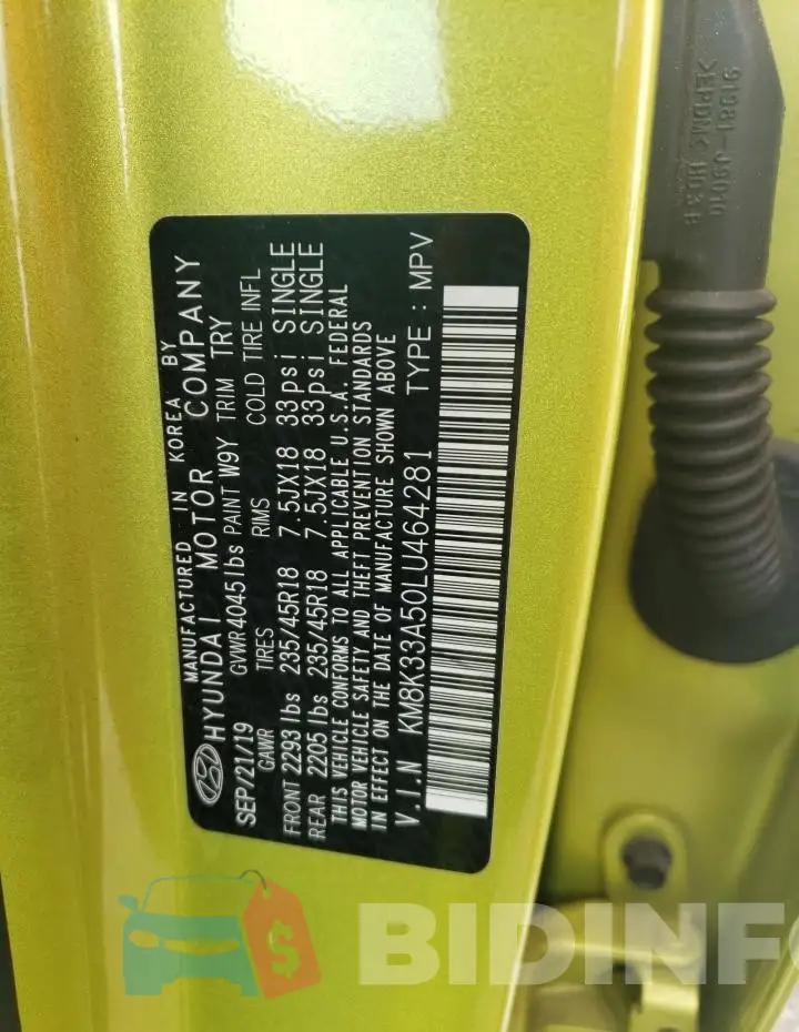 KM8K33A50LU464281 Photo# 12