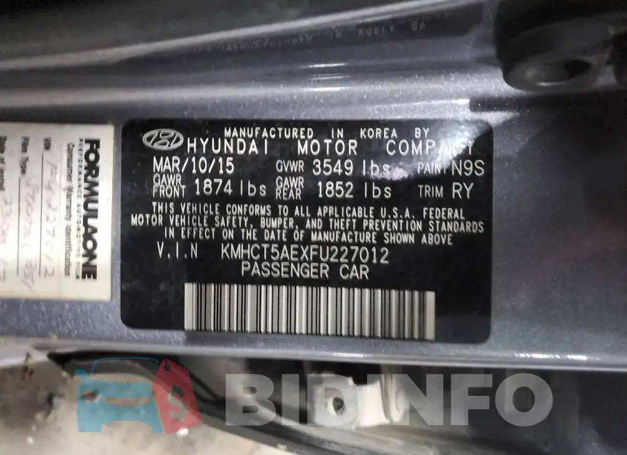 KMHCT5AEXFU227012 Photo# 12