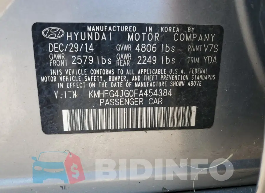 KMHFG4JG0FA454384 Photo# 12