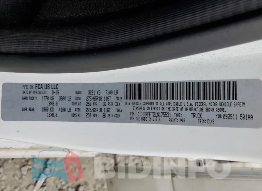 1C6SRFFT2LN175531 Photo# 13