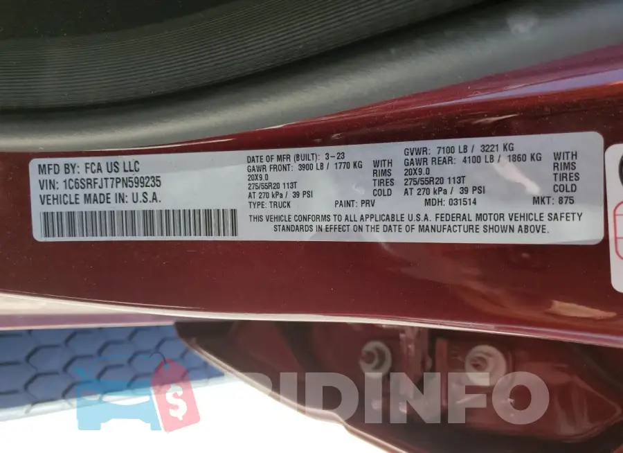 1C6SRFJT7PN599235 Photo# 13