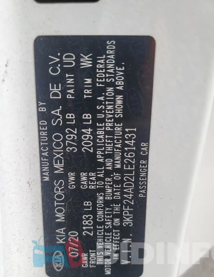 3KPF24AD2LE261431 Photo# 13