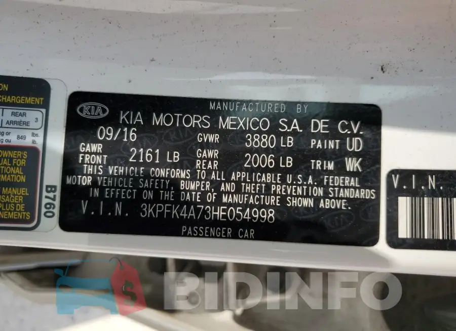 3KPFK4A73HE054998 Photo# 13