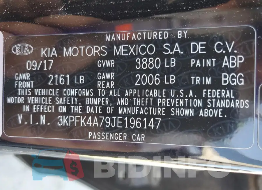 3KPFK4A79JE196147 Photo# 12