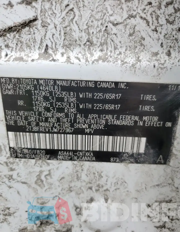 2T3BFREV1JW727967 Photo# 12