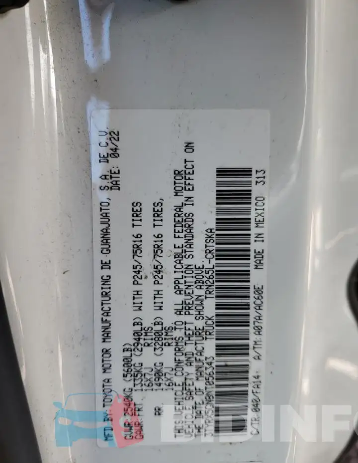 3TYRX5GN8NT056343 Photo# 13