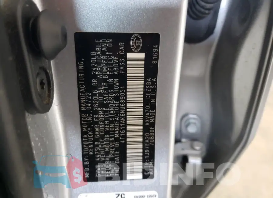 4T1G11AK6NU689054 Photo# 12