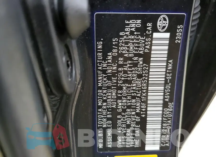 4T4BF1FK4GR522527 Photo# 12