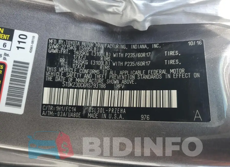5TDKZ3DC6HS793186 Photo# 13