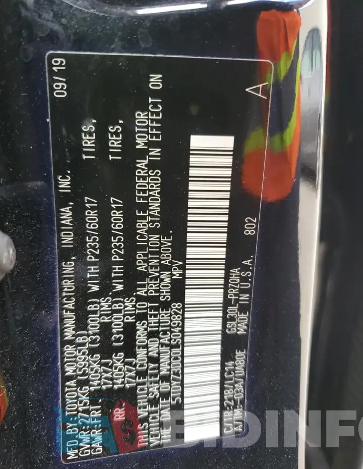 5TDYZ3DC0LS049828 Photo# 14