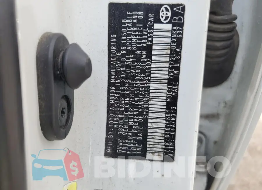5YFBURHE5GP511107 Photo# 13