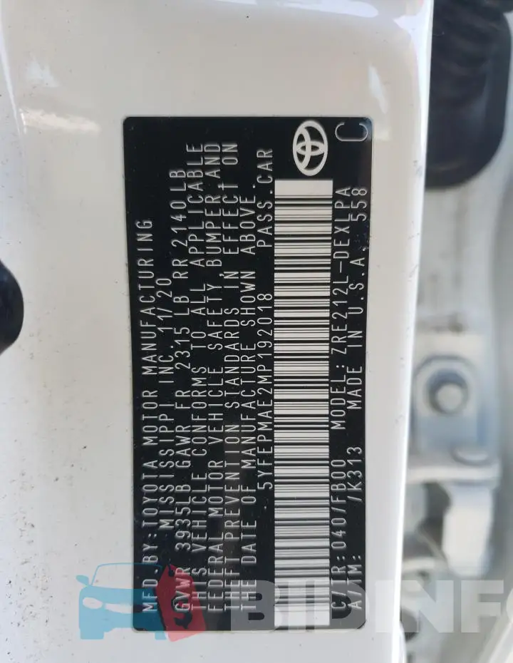 5YFEPMAE2MP192018 Photo# 13