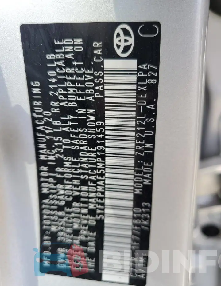 5YFEPMAE5MP191459 Photo# 12