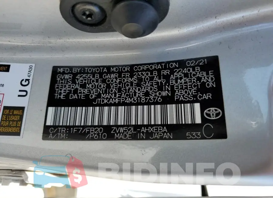 JTDKAMFP4M3187376 Photo# 13