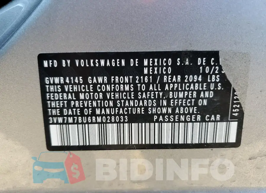 3VW7M7BU6RM028033 Photo# 12