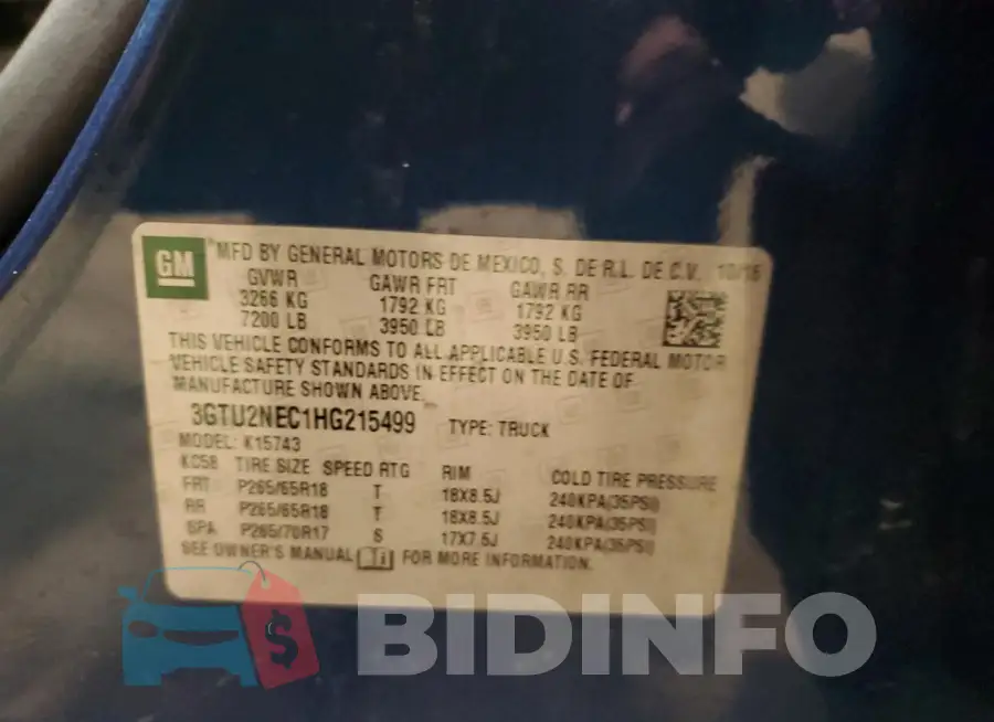 3GTU2NEC1HG215499 Photo# 13