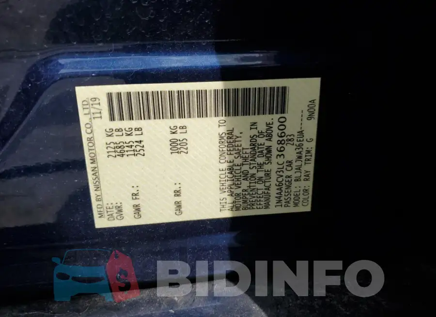1N4AA6CV3LC368600 Photo# 12