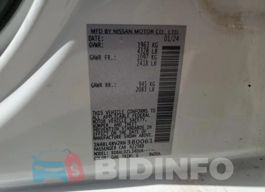 1N4BL4BV2RN380061 Photo# 13