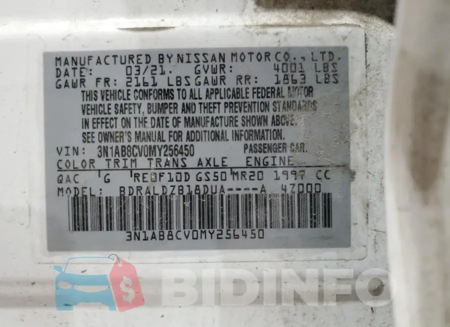 3N1AB8CV0MY256450 Photo# 12