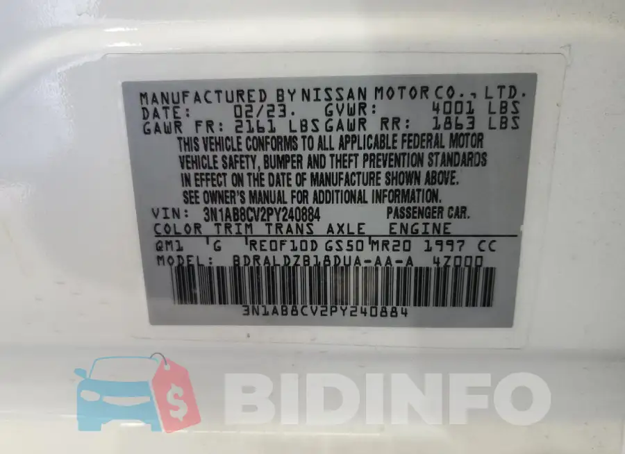 3N1AB8CV2PY240884 Photo# 13
