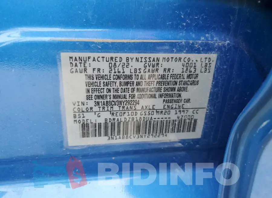 3N1AB8CV3NY292294 Photo# 12