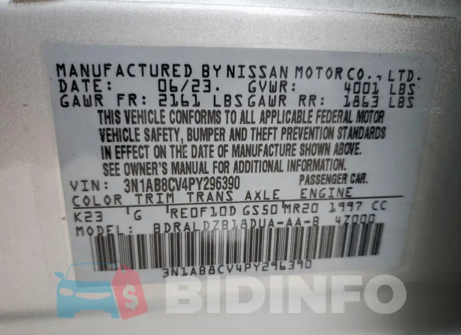 3N1AB8CV4PY296390 Photo# 12