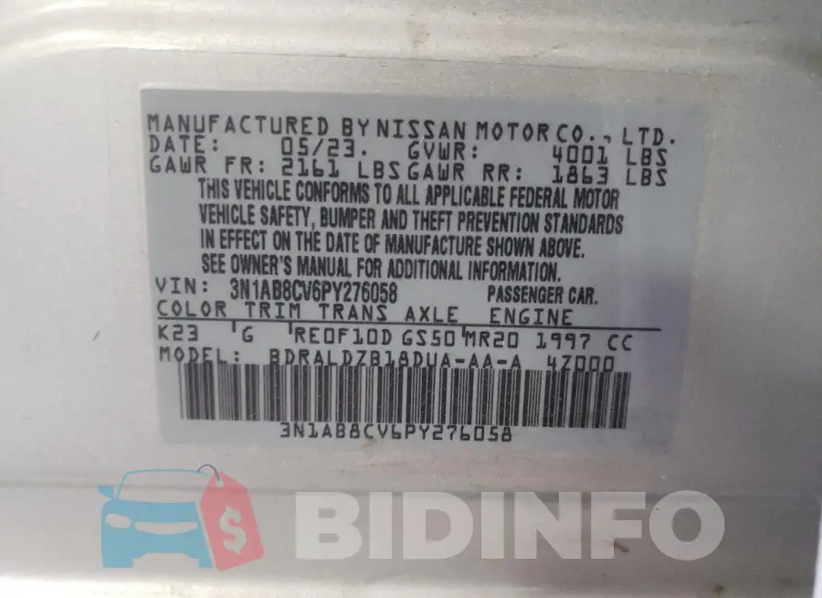3N1AB8CV6PY276058 Photo# 12
