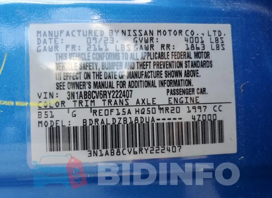 3N1AB8CV6RY222407 Photo# 13