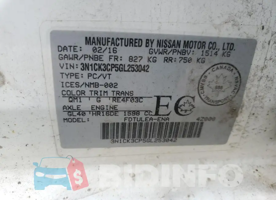 3N1CK3CP5GL253042 Photo# 12
