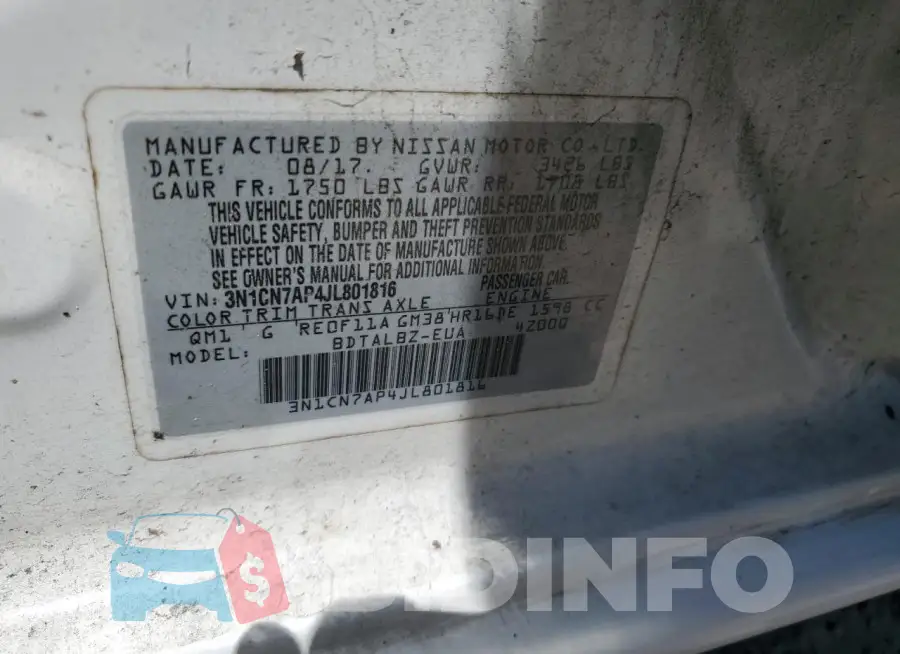 3N1CN7AP4JL801816 Photo# 13
