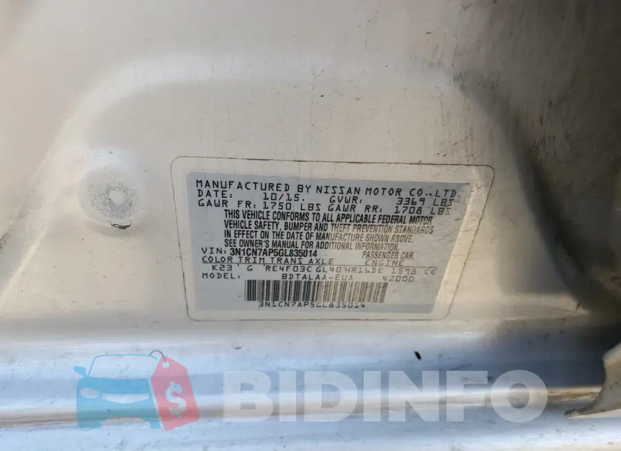 3N1CN7AP5GL835014 Photo# 13