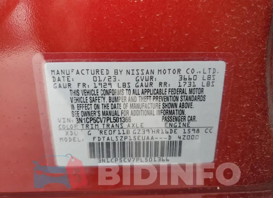 3N1CP5CV7PL501366 Photo# 14