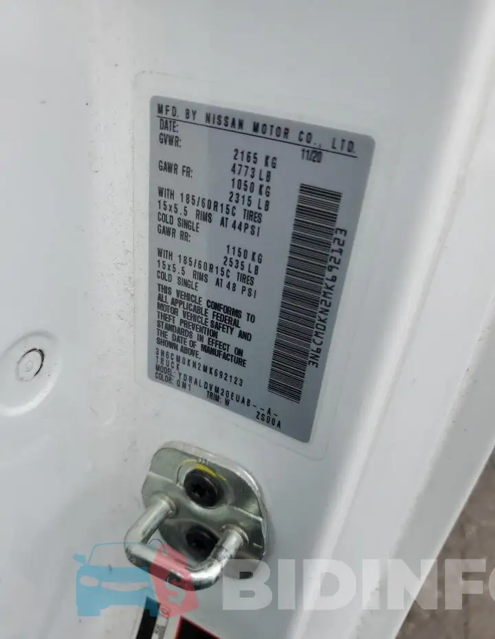 3N6CM0KN2MK692123 Photo# 13