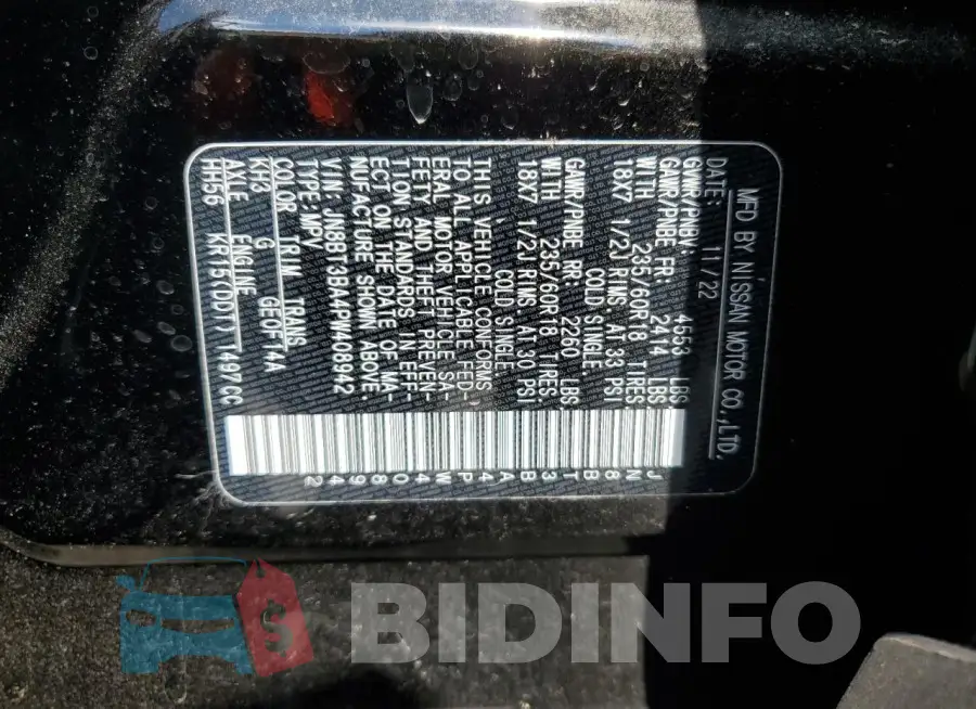 JN8BT3BA4PW408942 Photo# 13