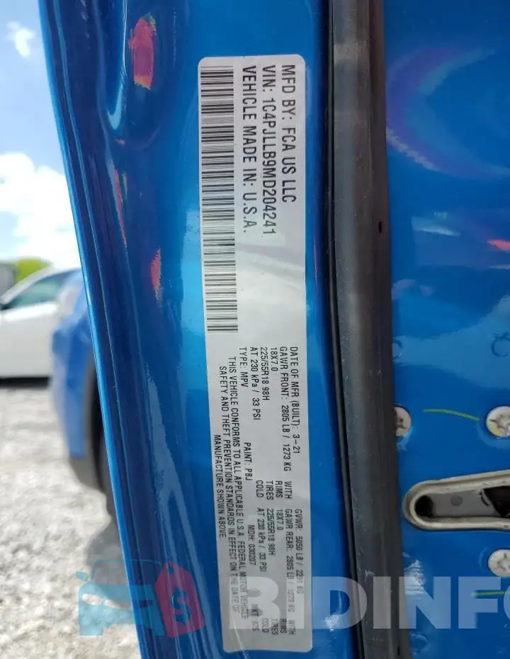 1C4PJLLB9MD204241 Photo# 13
