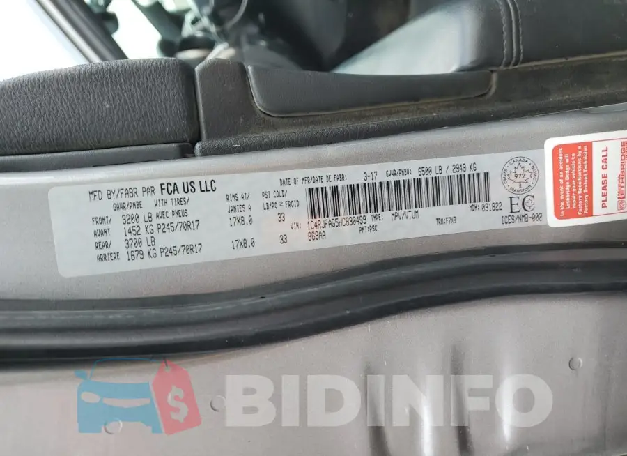 1C4RJFAG5HC830499 Photo# 13
