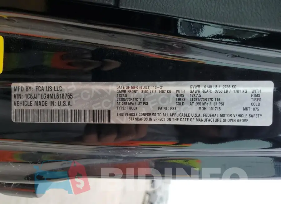 1C6JJTEG4ML618765 Photo# 12