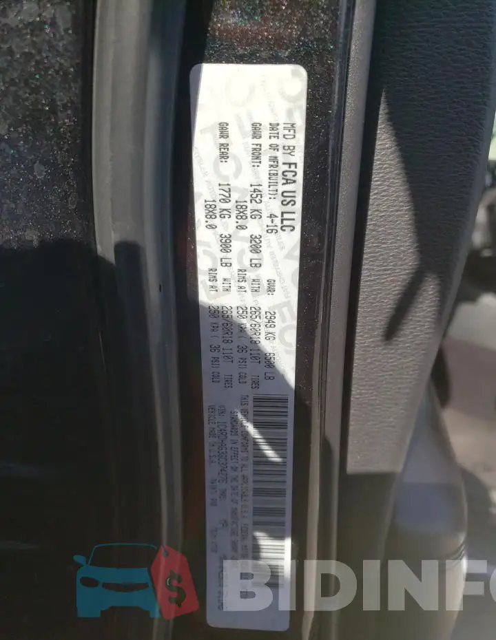 1C4RDHAG3GC374276 Photo# 13