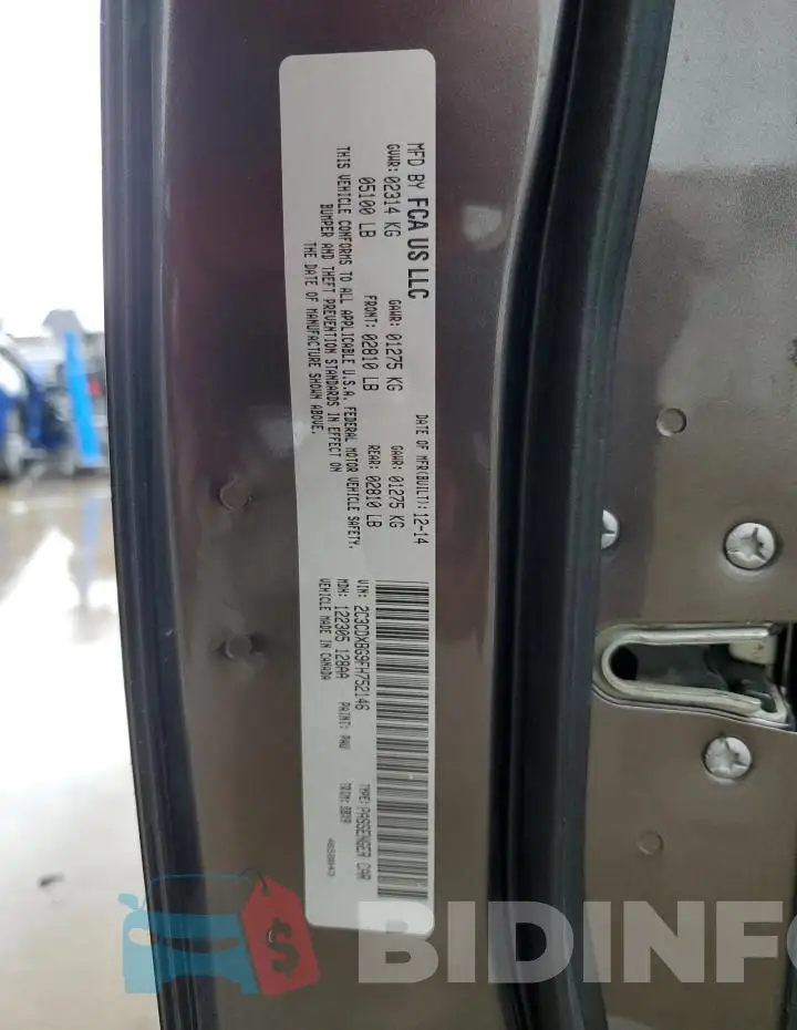 2C3CDXBG9FH752146 Photo# 12