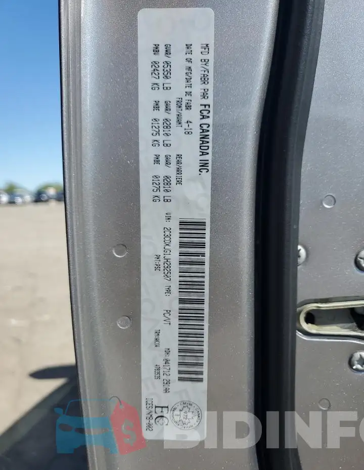 2C3CDXJG1JH292507 Photo# 13