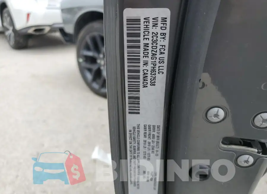 2C3CDZAG1PH637538 Photo# 12