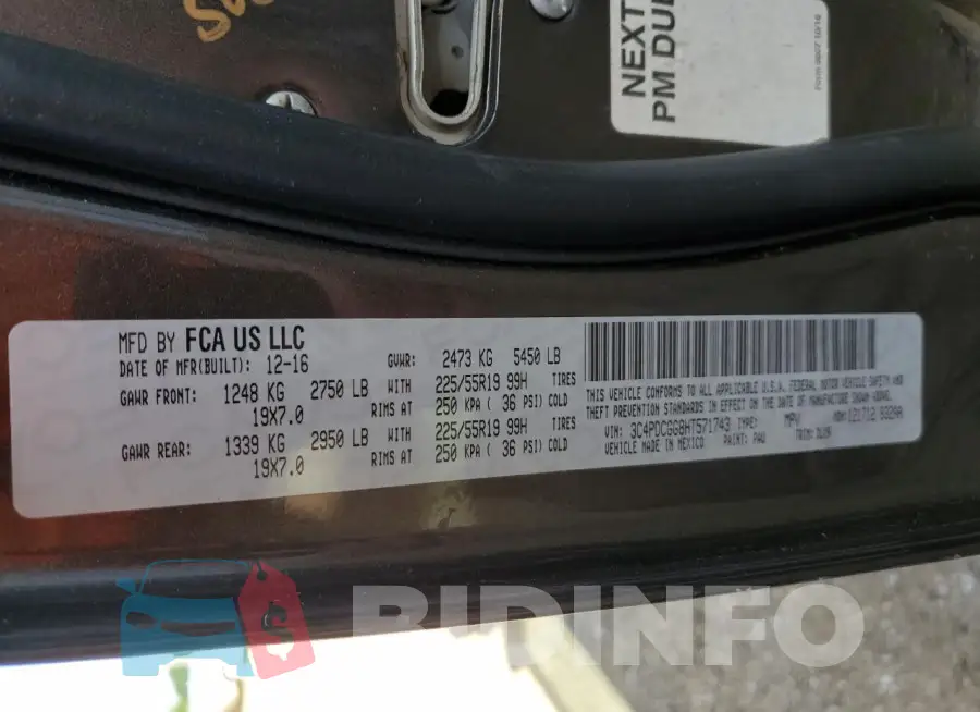3C4PDCGG8HT571743 Photo# 14