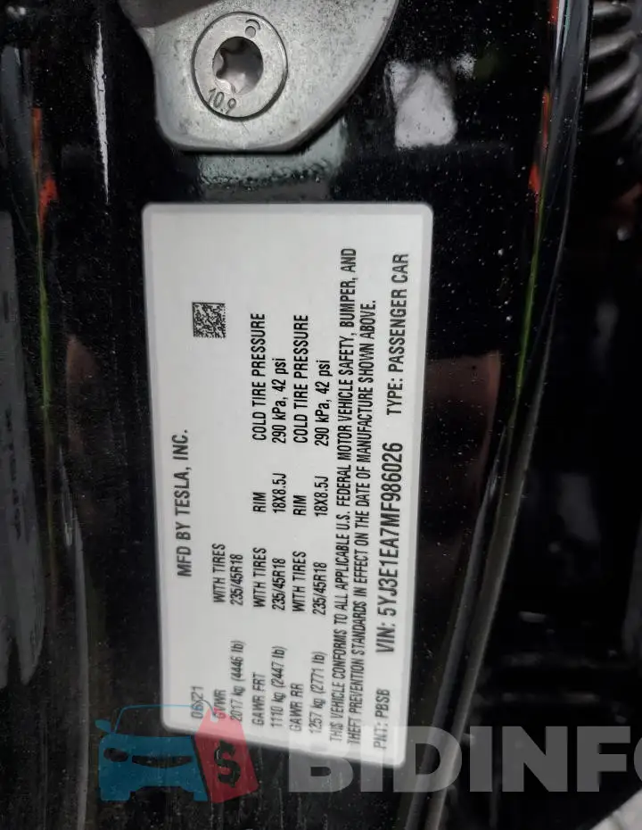 5YJ3E1EA7MF986026 Photo# 12