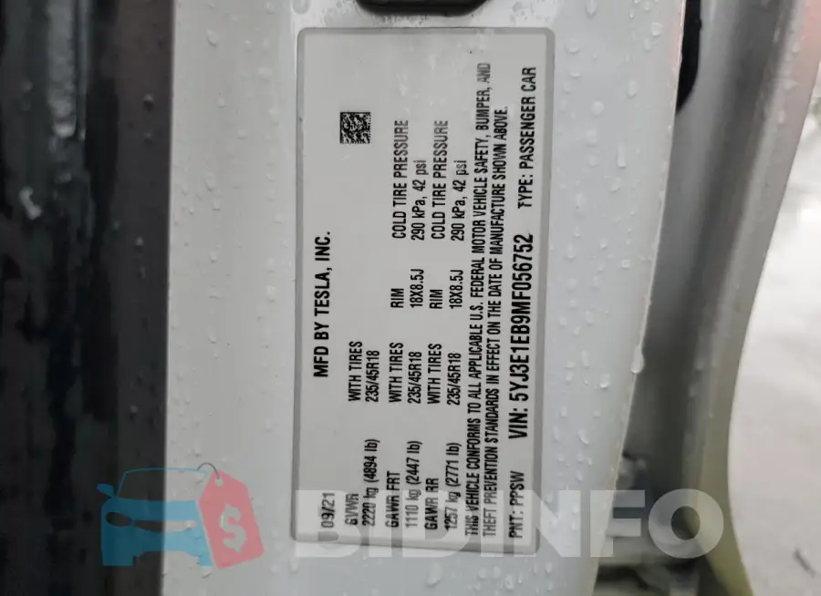 5YJ3E1EB9MF056752 Photo# 12