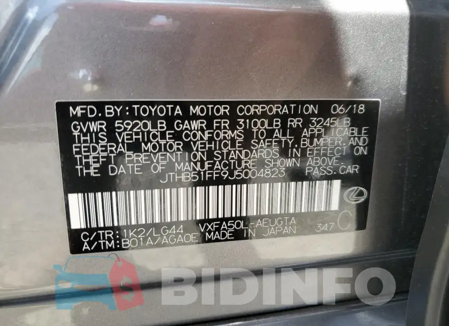 JTHB51FF9J5004823 Photo# 13