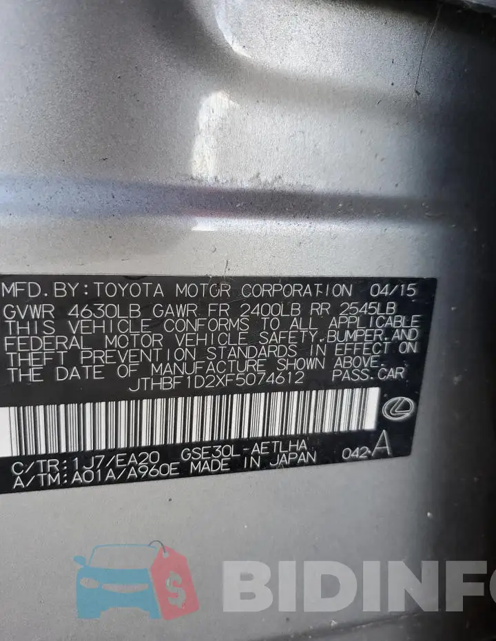 JTHBF1D2XF5074612 Photo# 12