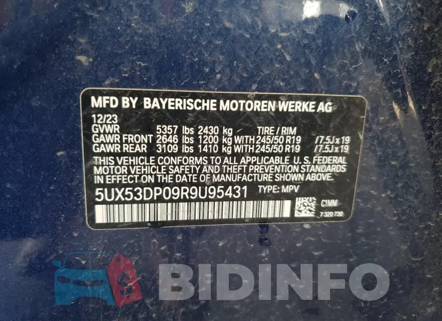 5UX53DP09R9U95431 Photo# 13