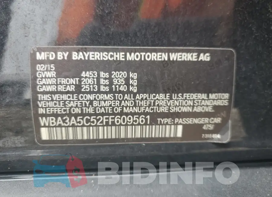 WBA3A5C52FF609561 Photo# 12
