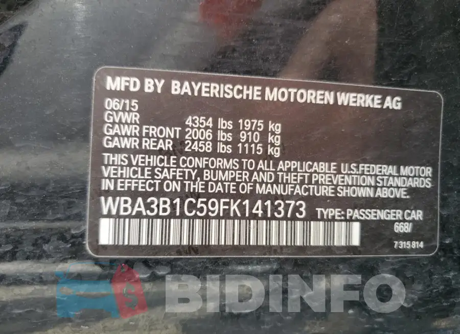 WBA3B1C59FK141373 Photo# 12